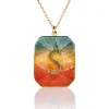 Brooke Gregson Alphabet Sunrise Enamel Letter Necklace Cheap