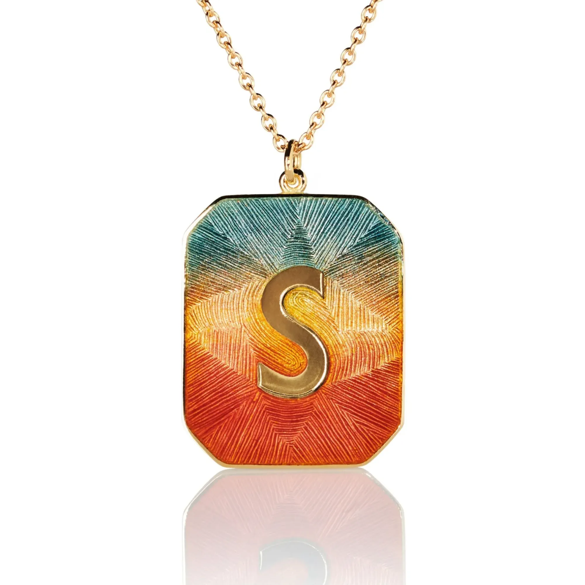 Brooke Gregson Alphabet Sunrise Enamel Letter Necklace Cheap