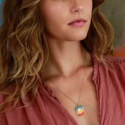 Brooke Gregson Alphabet Sunrise Enamel Letter Necklace Cheap