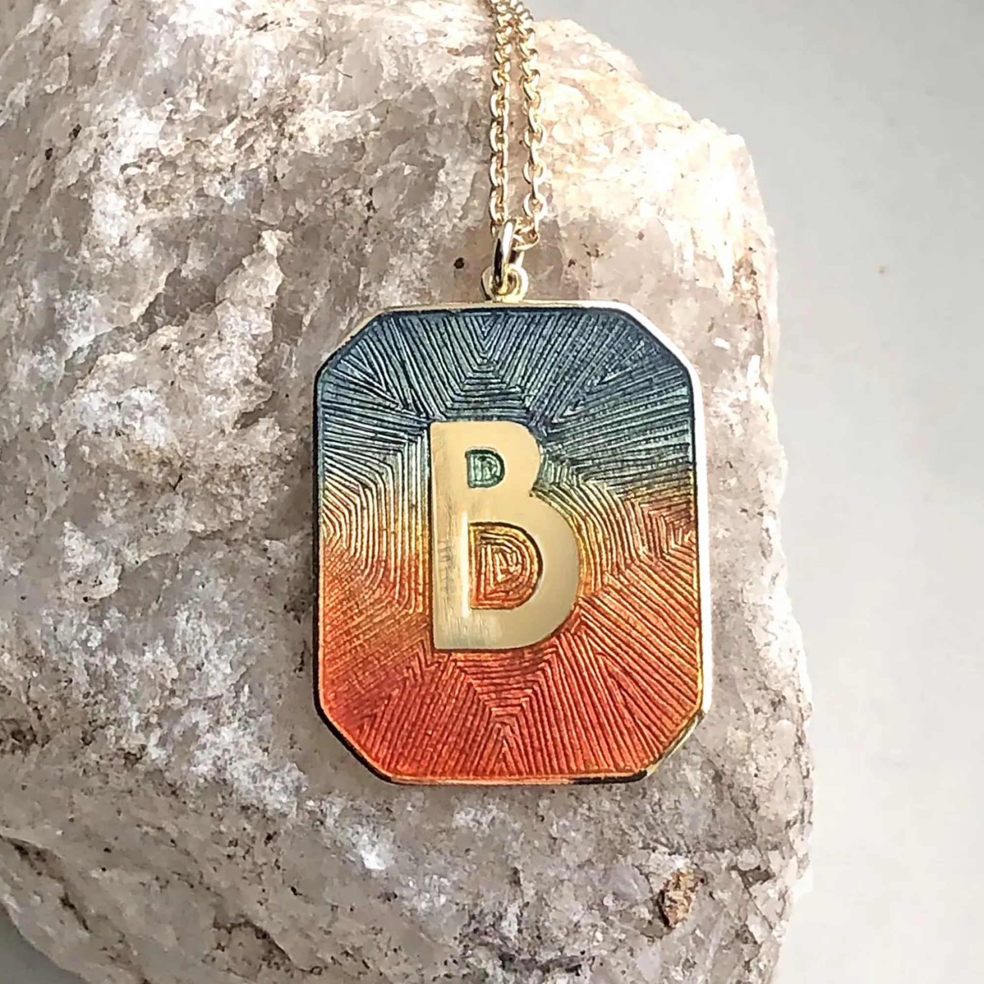Brooke Gregson Alphabet Sunrise Enamel Letter Necklace Cheap