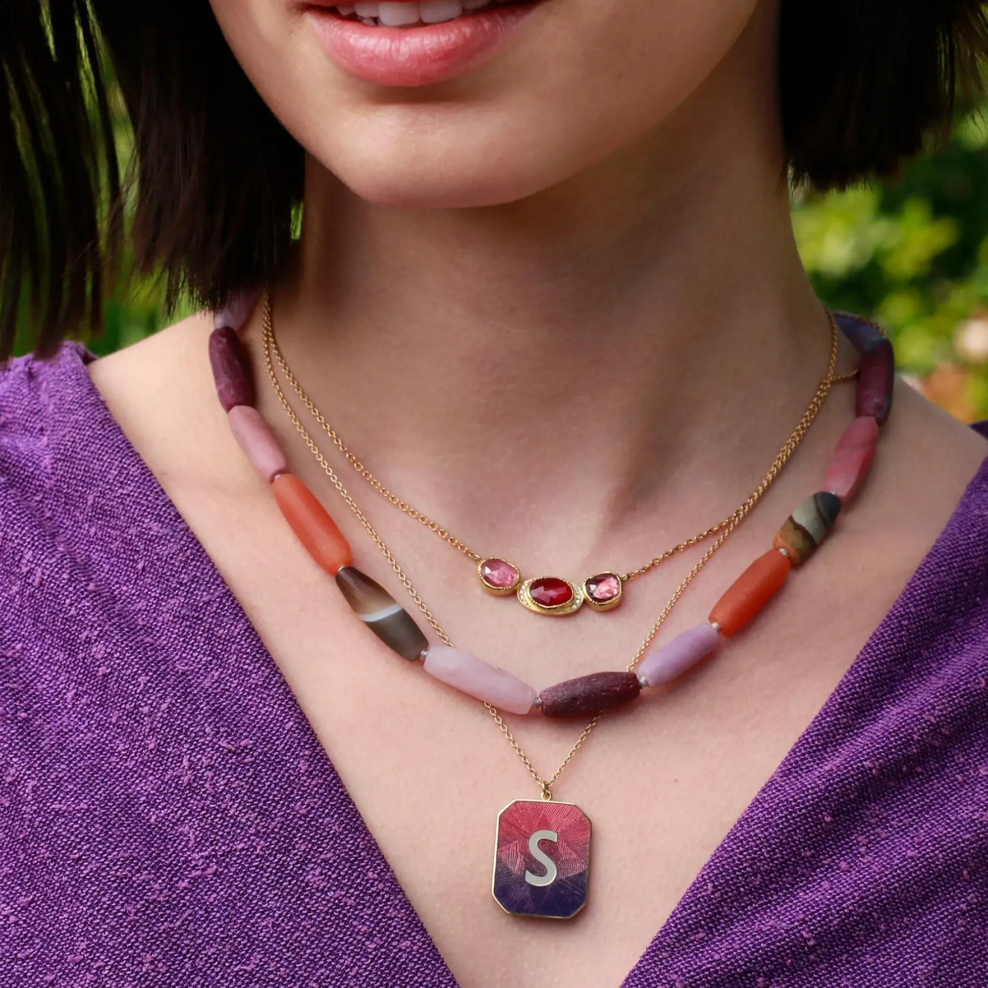 Brooke Gregson Alphabet Sunset Enamel Letter Necklace Online