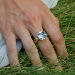 Brooke Gregson AQUAMARINE TWIST RING Hot