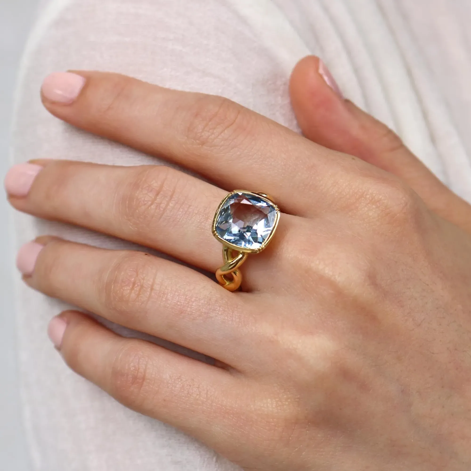 Brooke Gregson AQUAMARINE TWIST RING Hot