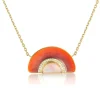 Brooke Gregson Australian Opal Sunrise Enamel Diamond Necklace Flash Sale