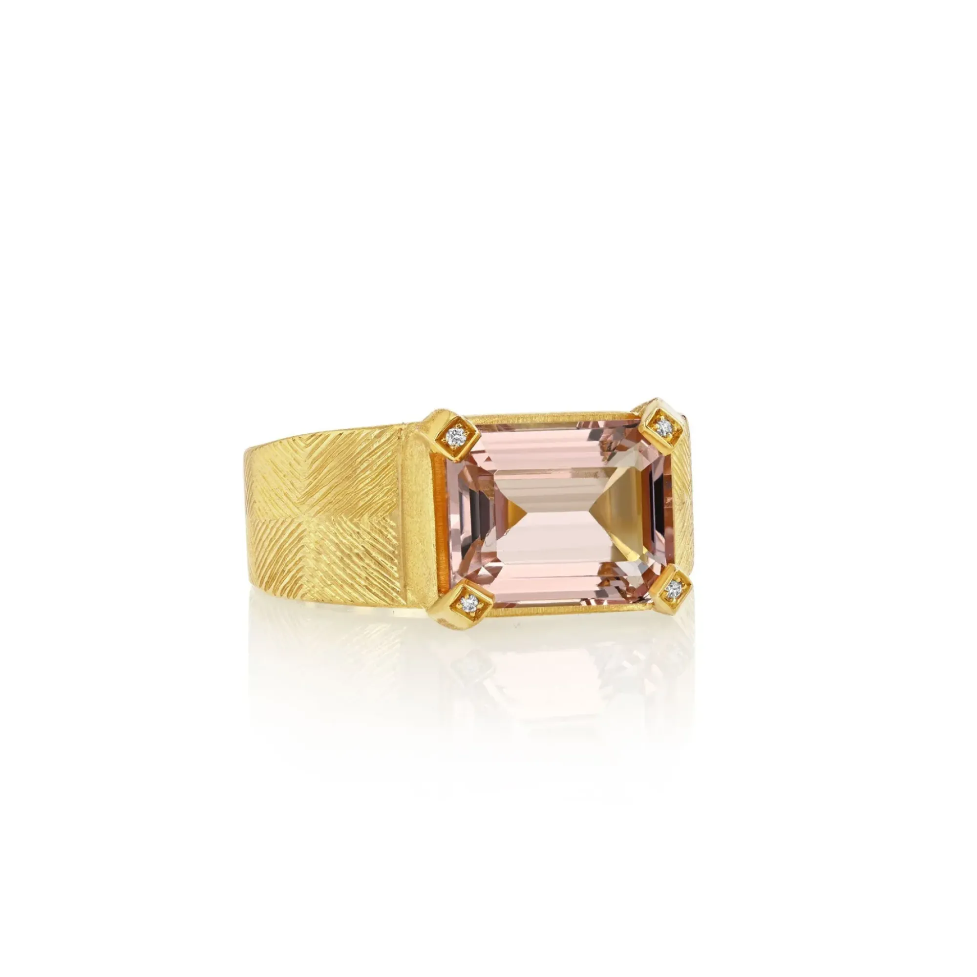 Brooke Gregson BAUHAUS MORGANITE ENGRAVED RING Clearance