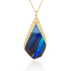 Brooke Gregson BOULDER OPAL SHIELD HALO NECKLACE Best
