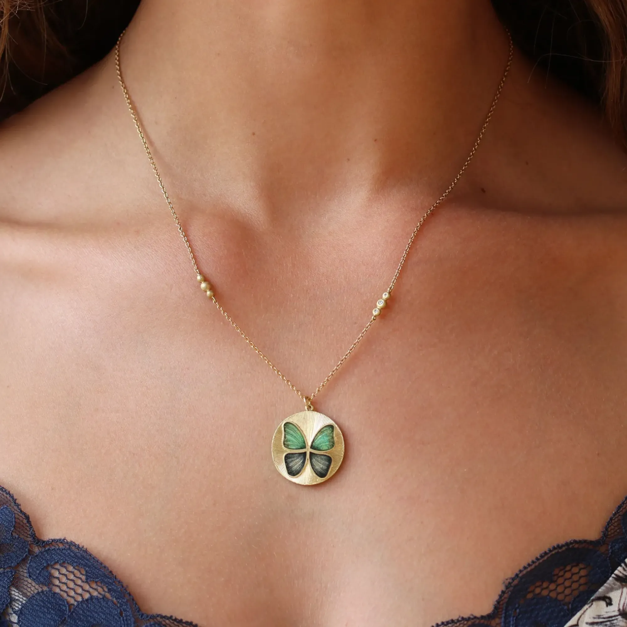 Brooke Gregson BUTTERFLY ENAMEL NECKLACE Outlet