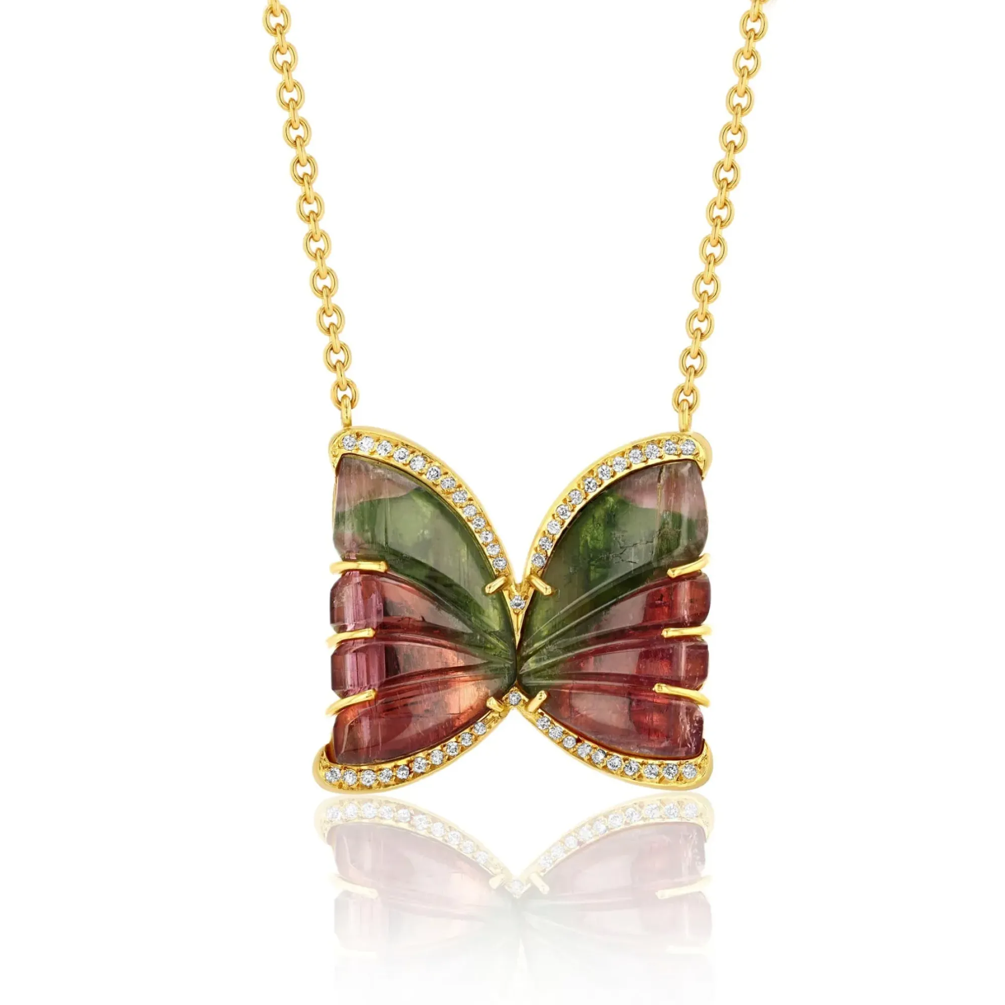 Brooke Gregson BUTTERFLY TOURMALINE DIAMOND NECKLACE Hot