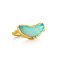 Brooke Gregson CRESCENT MOON BOULDER OPAL RING New