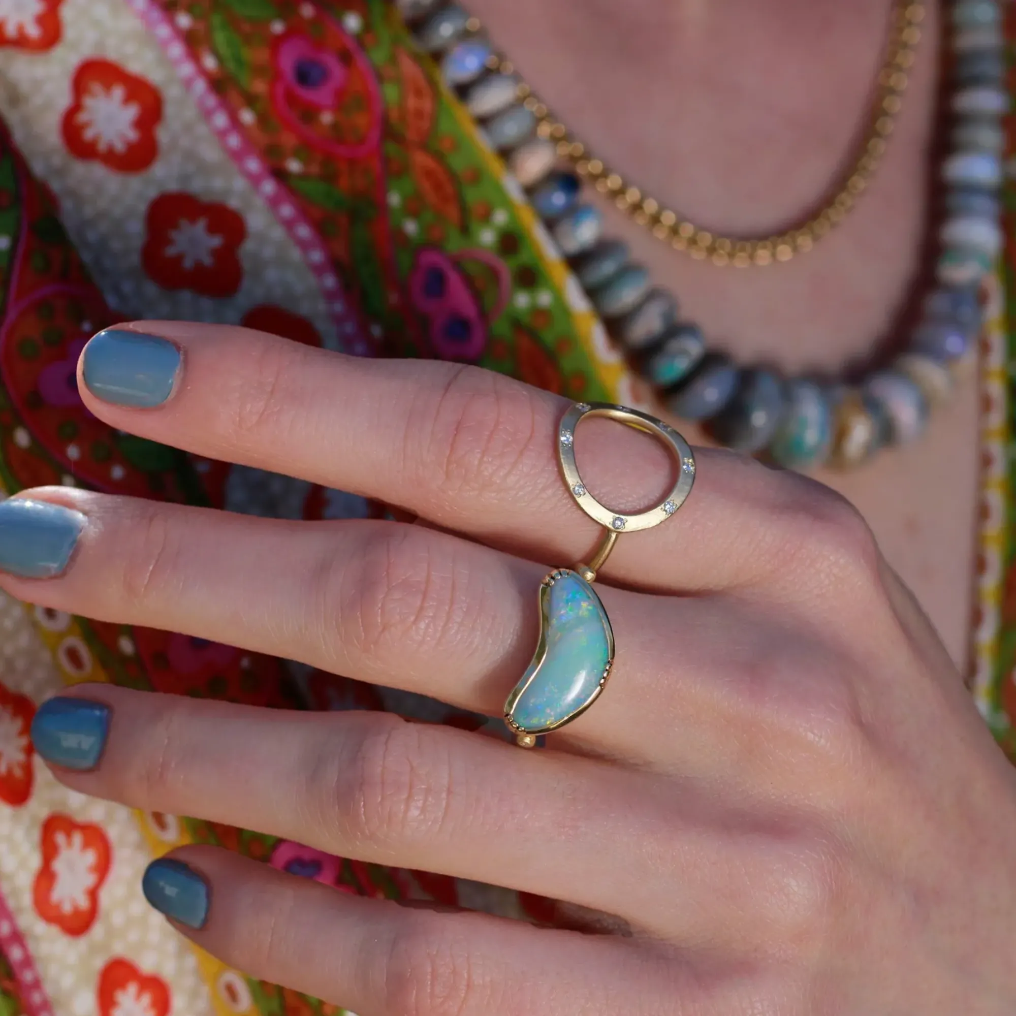 Brooke Gregson CRESCENT MOON BOULDER OPAL RING New