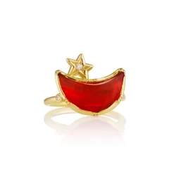 Brooke Gregson CRESCENT MOON FIRE OPAL STAR RING Discount