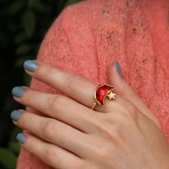 Brooke Gregson CRESCENT MOON FIRE OPAL STAR RING Discount