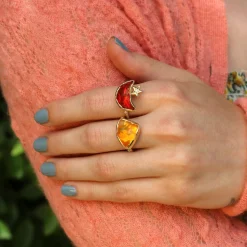 Brooke Gregson CRESCENT MOON FIRE OPAL STAR RING Discount