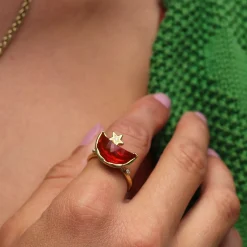 Brooke Gregson CRESCENT MOON FIRE OPAL STAR RING Discount