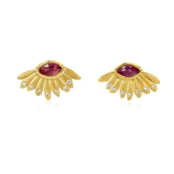 Brooke Gregson DAISY DEWDROP RUBY STUD EARRINGS Store