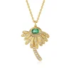 Brooke Gregson DAISY EMERALD DIAMOND ENGRAVED NECKLACE Discount