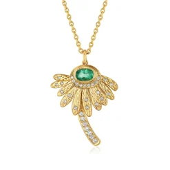 Brooke Gregson DAISY EMERALD DIAMOND ENGRAVED NECKLACE Discount