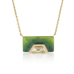 Brooke Gregson DIAMOND HEX HALO OMBRE ENAMEL NECKLACE Best