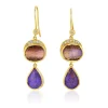 Brooke Gregson ELLIPSE TEARDROP WOOD OPAL DIAMOND EARRINGS Cheap