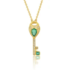 Brooke Gregson EMERALD DIAMOND KEY NECKLACE Shop