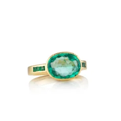 Brooke Gregson EMERALD ORBIT EMERALD BAND RING Outlet