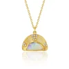 Brooke Gregson ENGRAVED SUN RAY OPAL DIAMOND NECKLACE Cheap