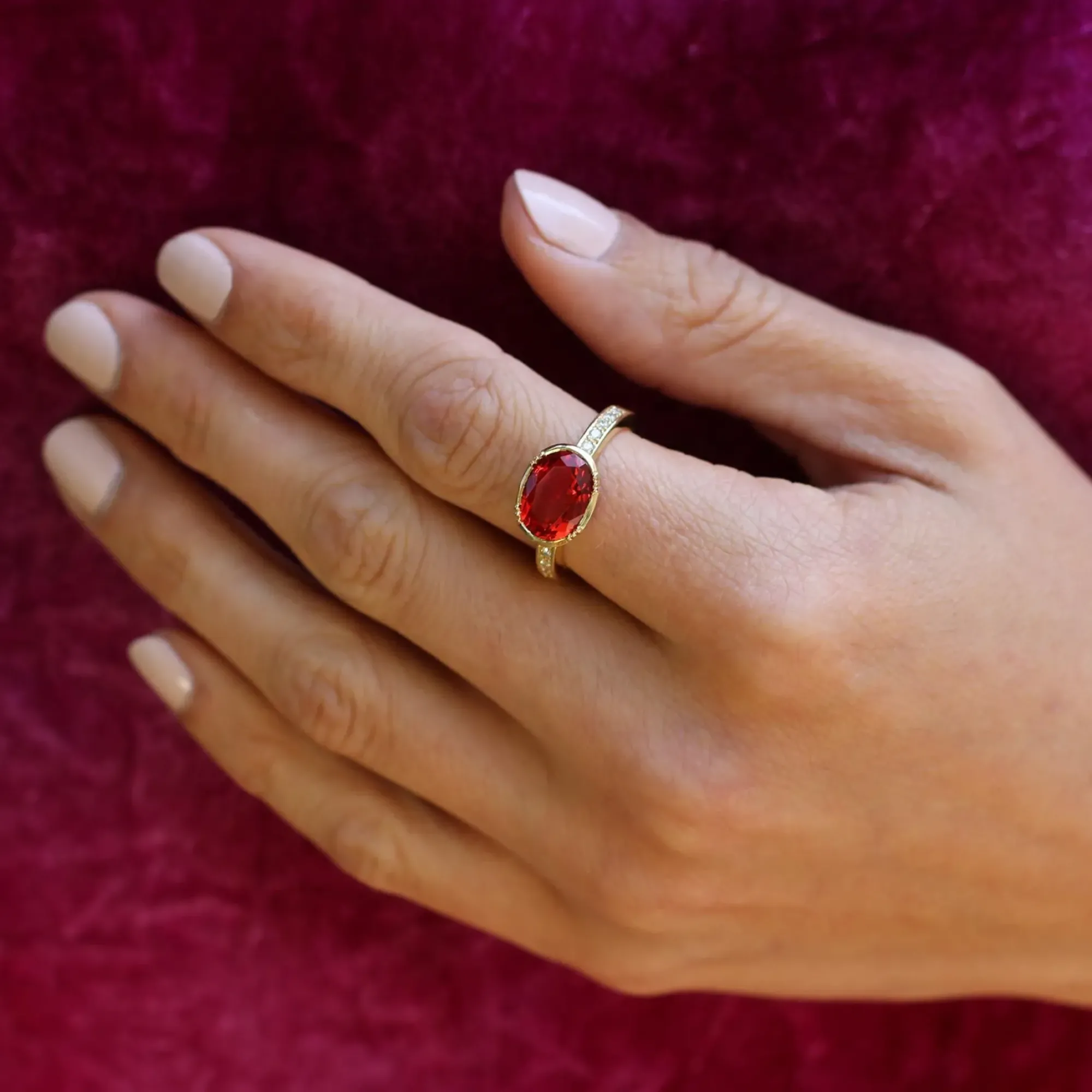 Brooke Gregson FIRE OPAL ORBIT DIAMOND BAND RING Best