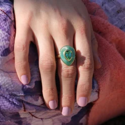 Brooke Gregson Green TOURMALINE Enamel Raindrop RING Cheap