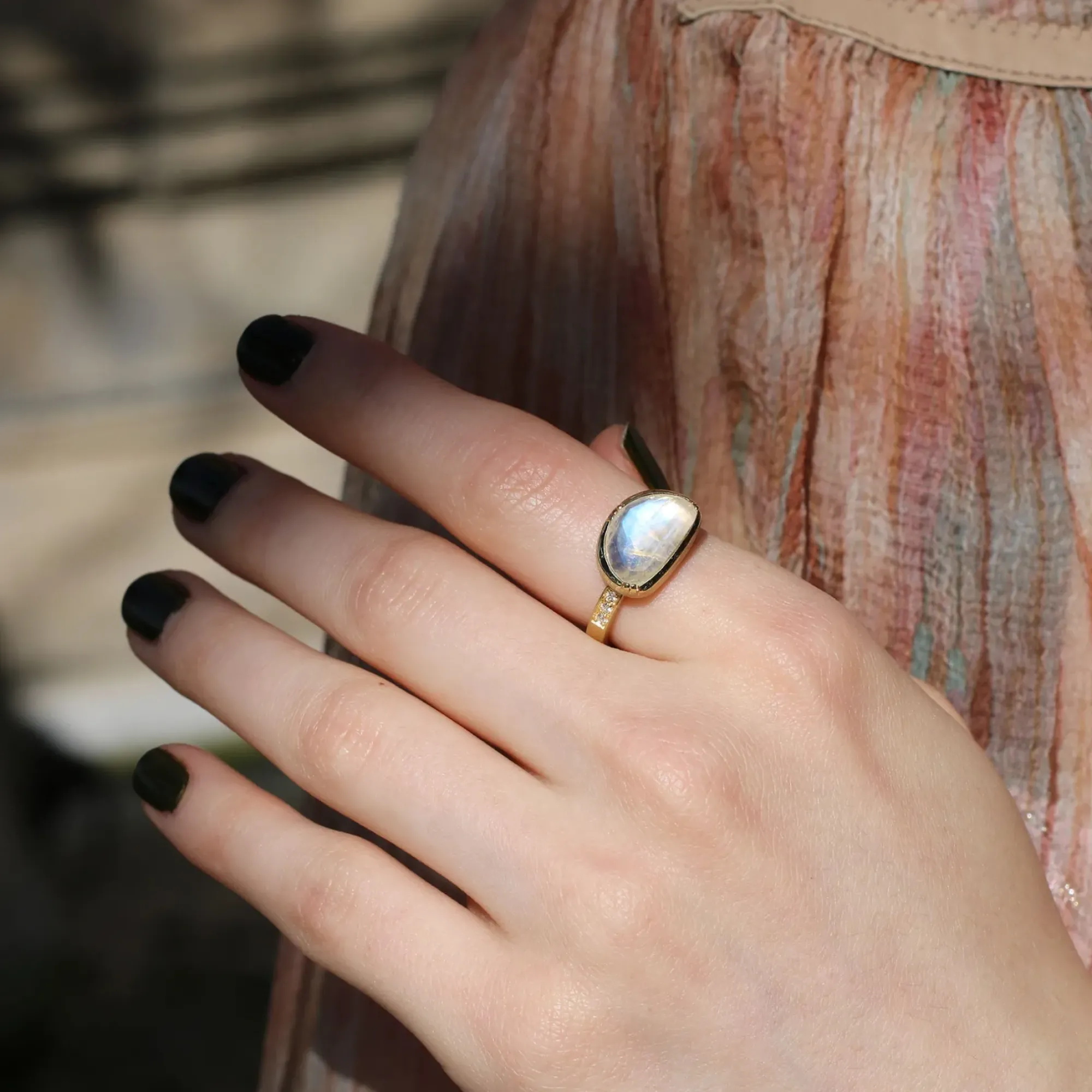 Brooke Gregson HALF MOON MOONSTONE DIAMOND BAND RING Sale