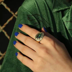 Brooke Gregson INDICOLITE TOURMALINE TALISMAN ENGRAVED RING Sale