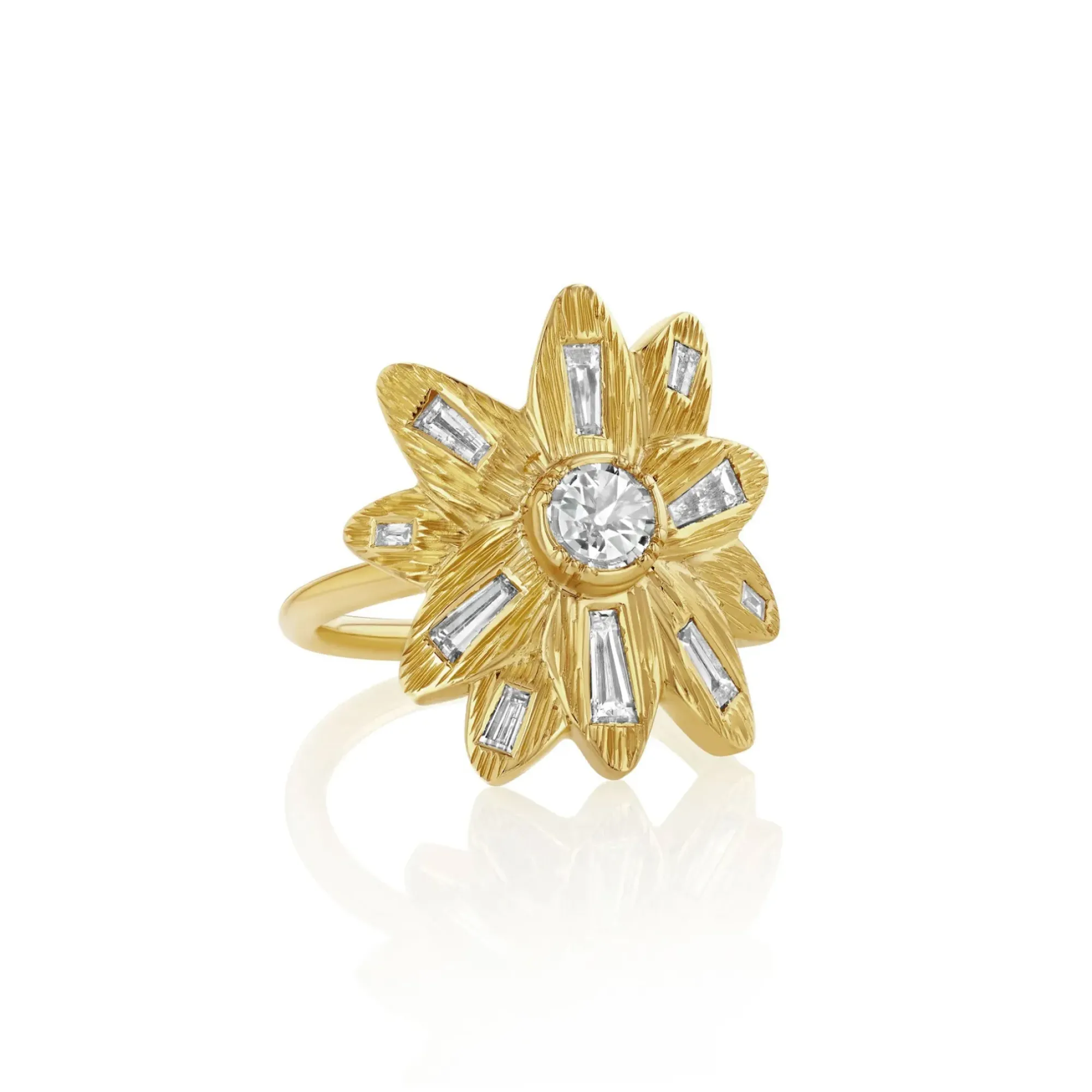 Brooke Gregson MANDALA ENGRAVED DIAMOND FLOWER RING Store
