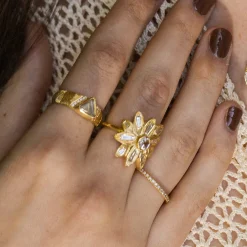 Brooke Gregson MANDALA ENGRAVED DIAMOND FLOWER RING Store