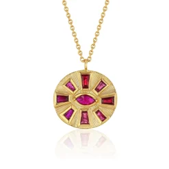 Brooke Gregson MANDALA ENGRAVED RUBY NECKLACE Sale