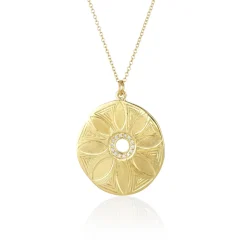 Brooke Gregson MANDALA FLORA ENGRAVED DIAMOND NECKLACE Best