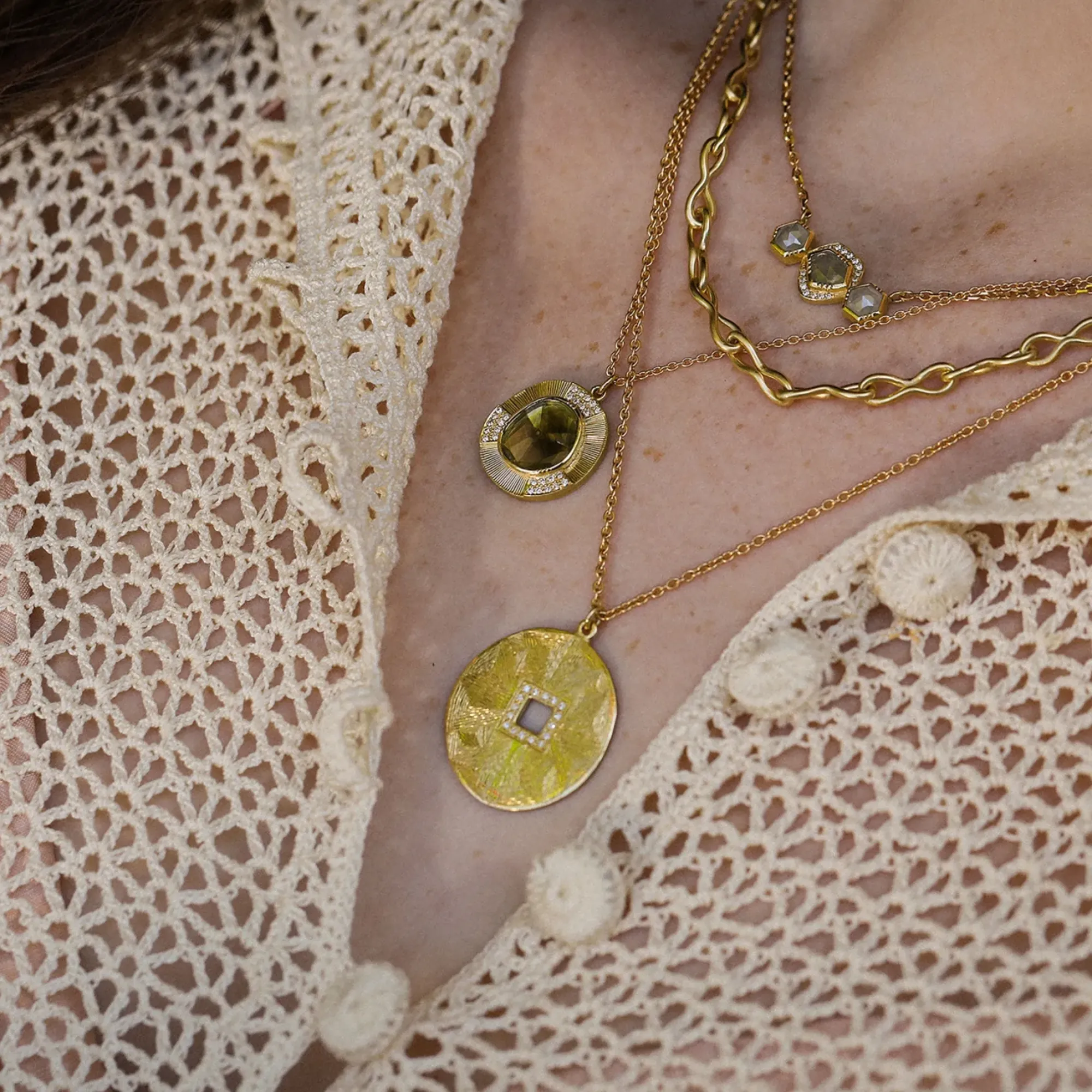 Brooke Gregson Mandala Hera Engraved Diamond Necklace Sale