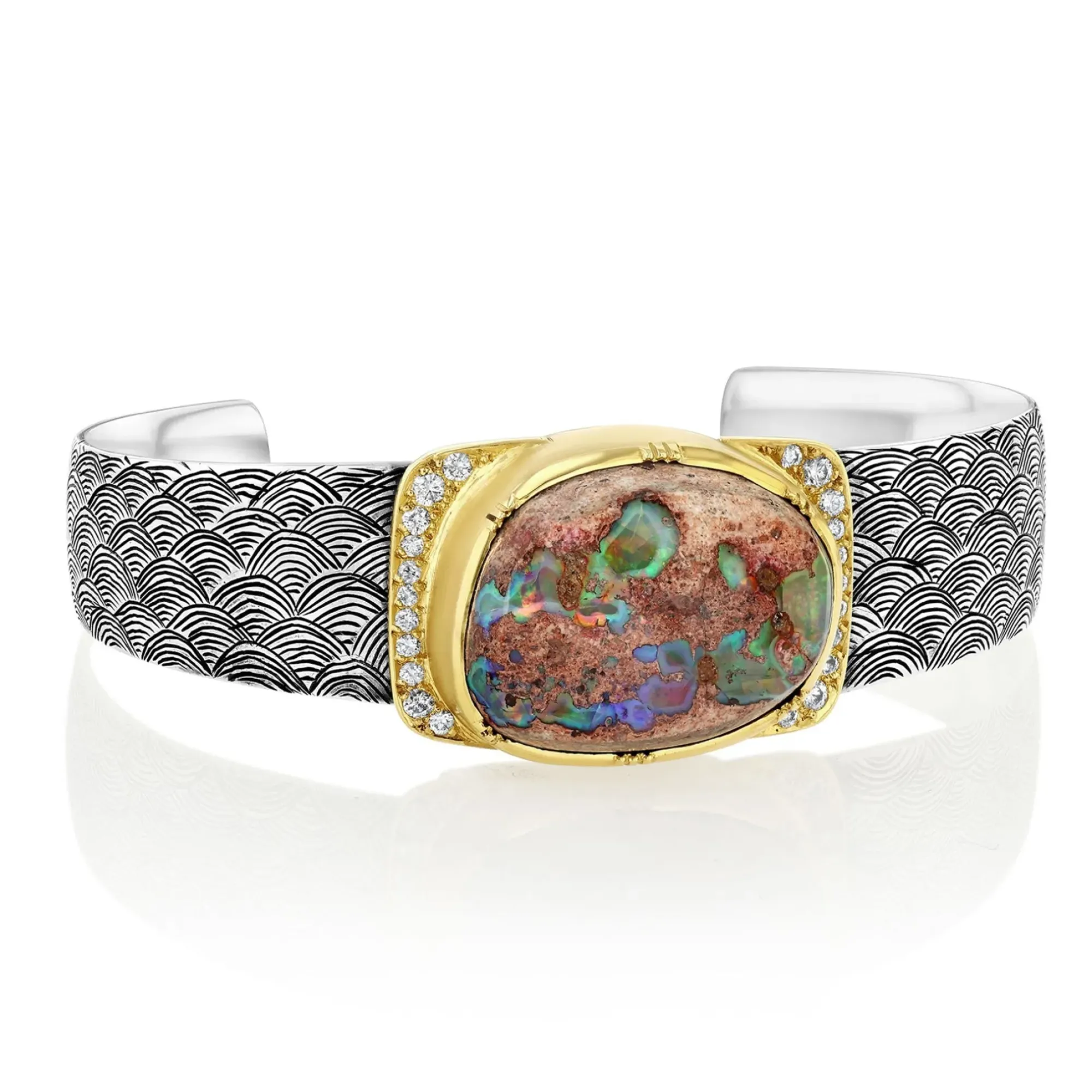 Brooke Gregson MATRIX FIRE OPAL ENGRAVED CUFF Shop