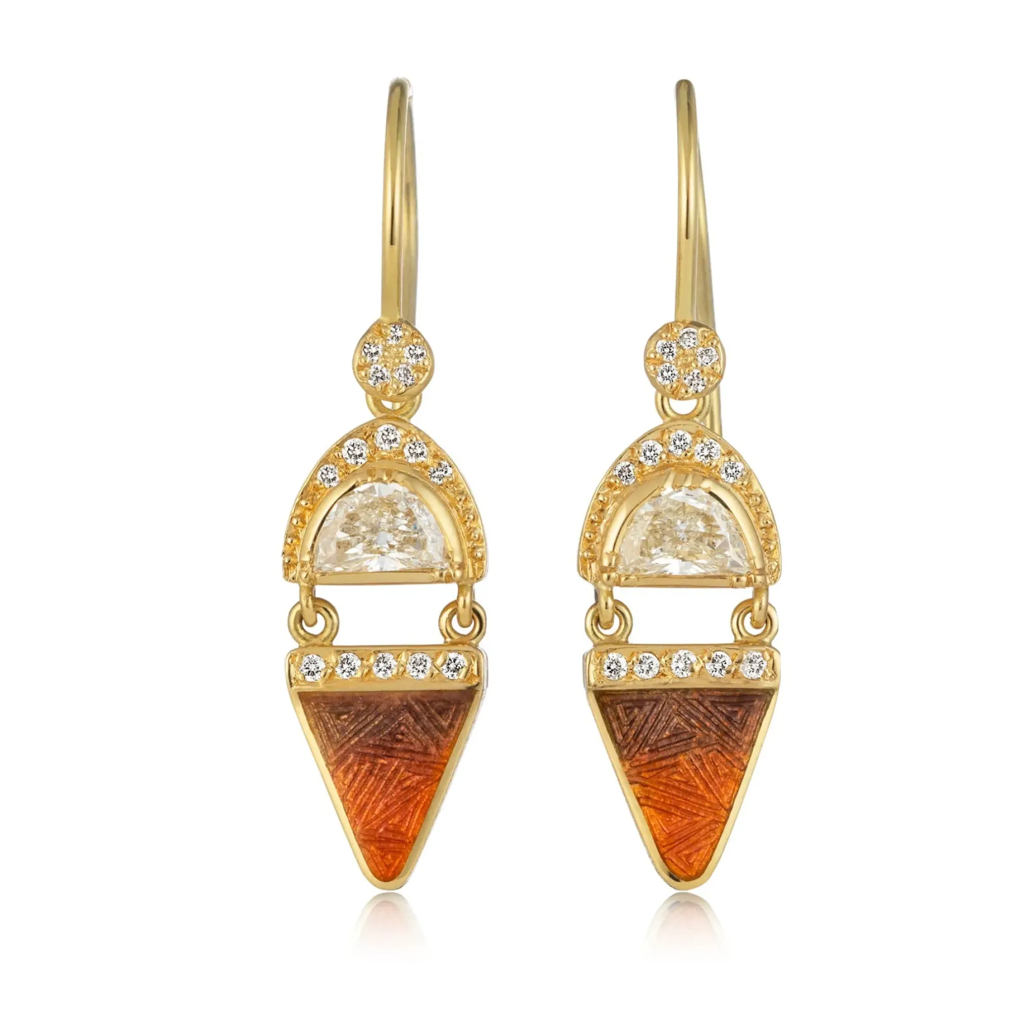 Brooke Gregson Nefertiti Diamond Enamel Earrings Shop