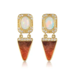 Brooke Gregson Nefertiti Opal Diamond Enamel Earrings Flash Sale