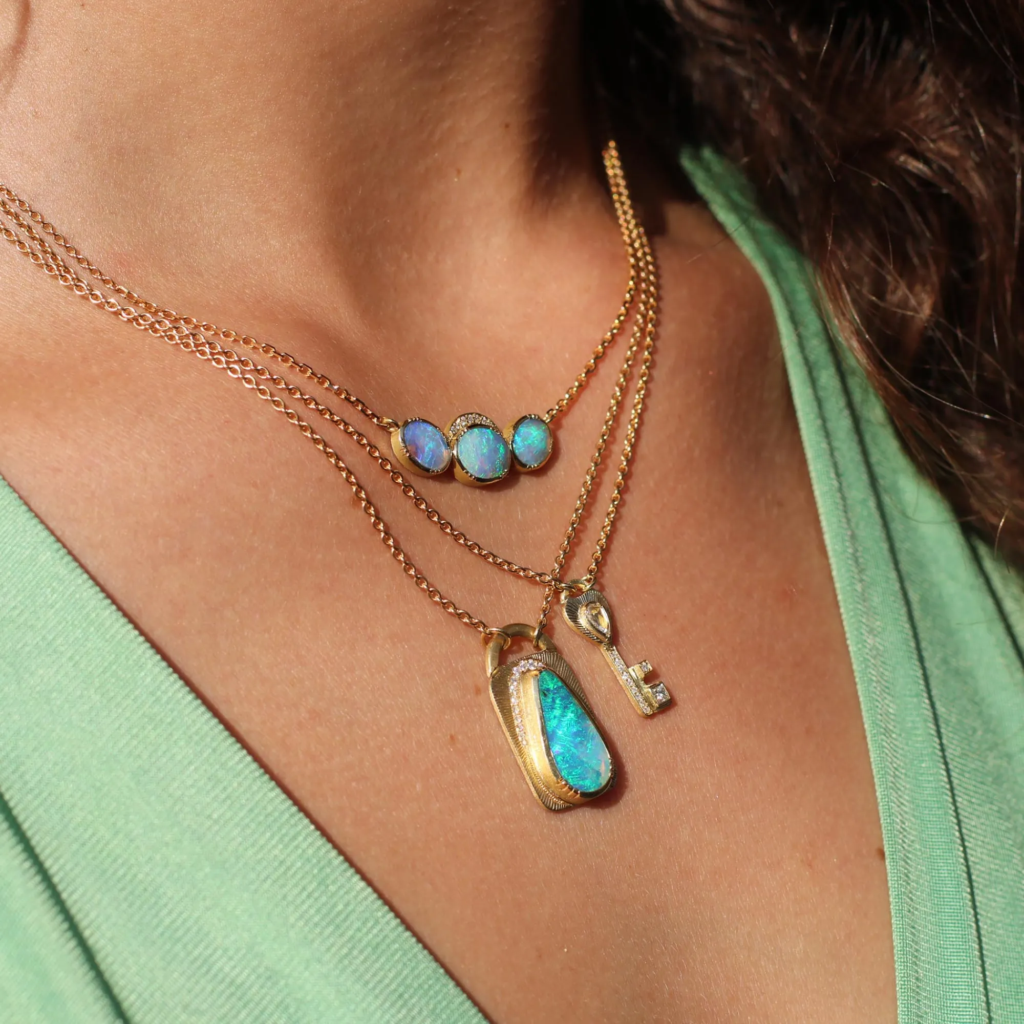 Brooke Gregson OPAL DIAMOND LOCK NECKLACE Best Sale