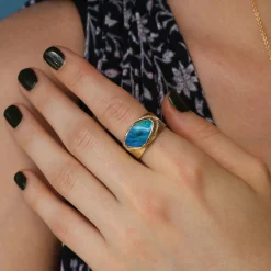 Brooke Gregson OPAL ELLIPSE ENGRAVED RING Best Sale