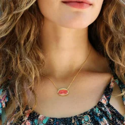 Brooke Gregson ORBIT RHODOCHROSITE HALO NECKLACE Cheap