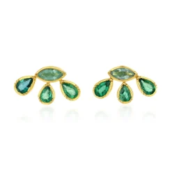 Brooke Gregson PAIRABA TOURMALINE EMERALD FLOWER EARRINGS Fashion