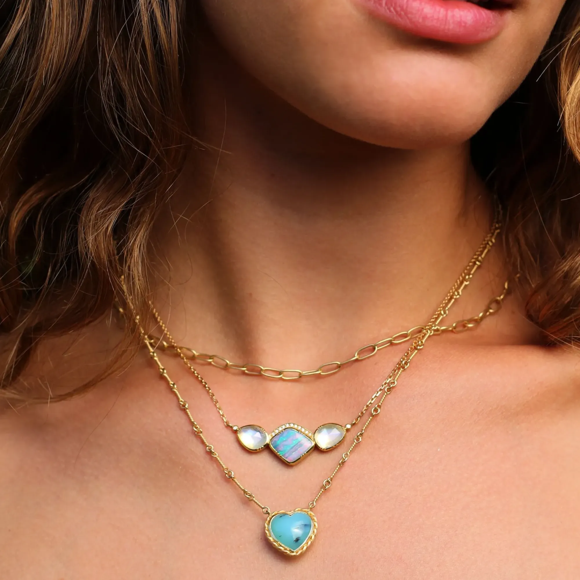 Brooke Gregson PERUVIAN OPAL HEART TWIST NECKLACE Store