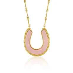 Brooke Gregson PINK OPAL HORSESHOE NECKLACE Clearance