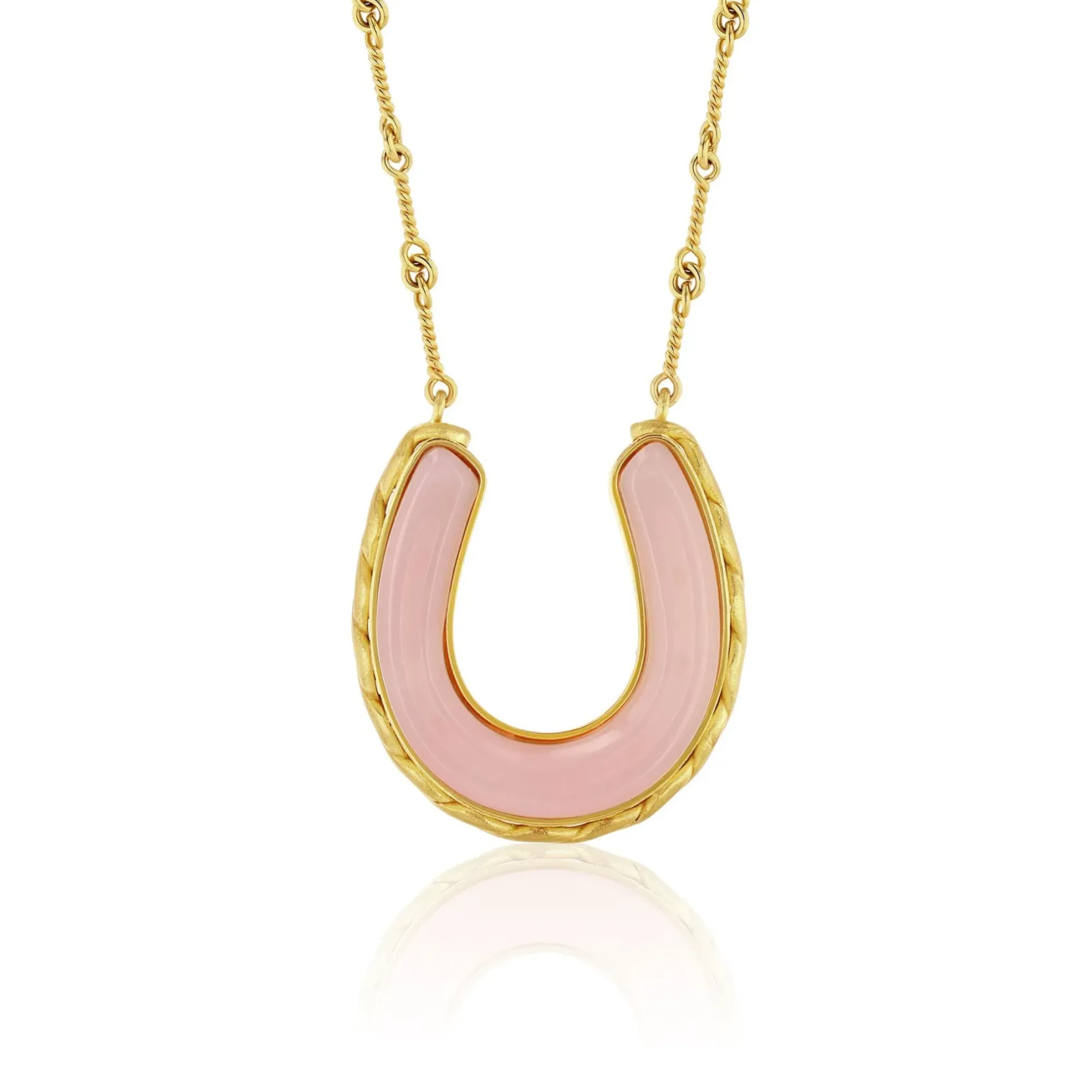 Brooke Gregson PINK OPAL HORSESHOE NECKLACE Clearance
