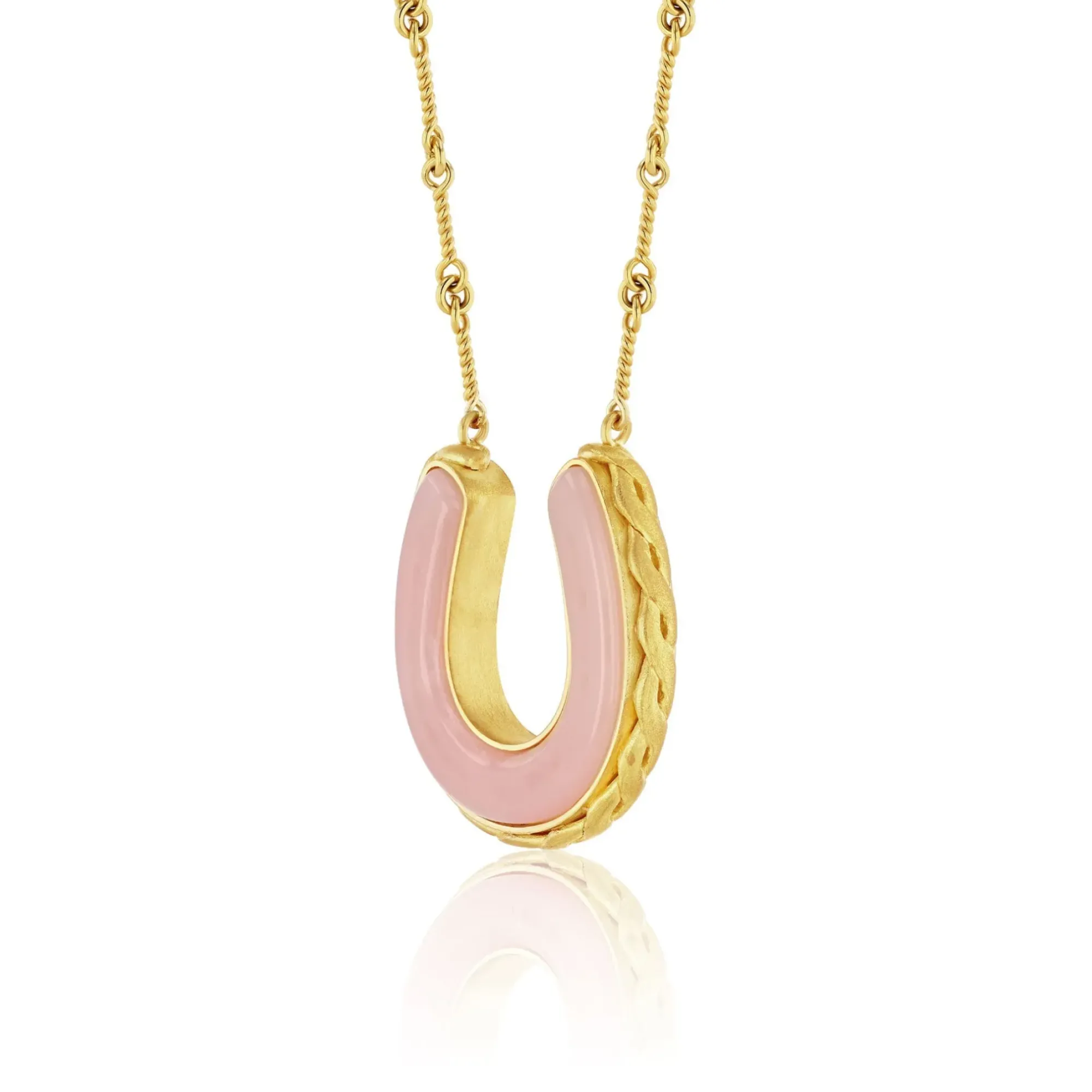 Brooke Gregson PINK OPAL HORSESHOE NECKLACE Clearance