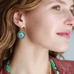 Brooke Gregson Pipe Opal Galaxy Enamel Drop Earrings Hot