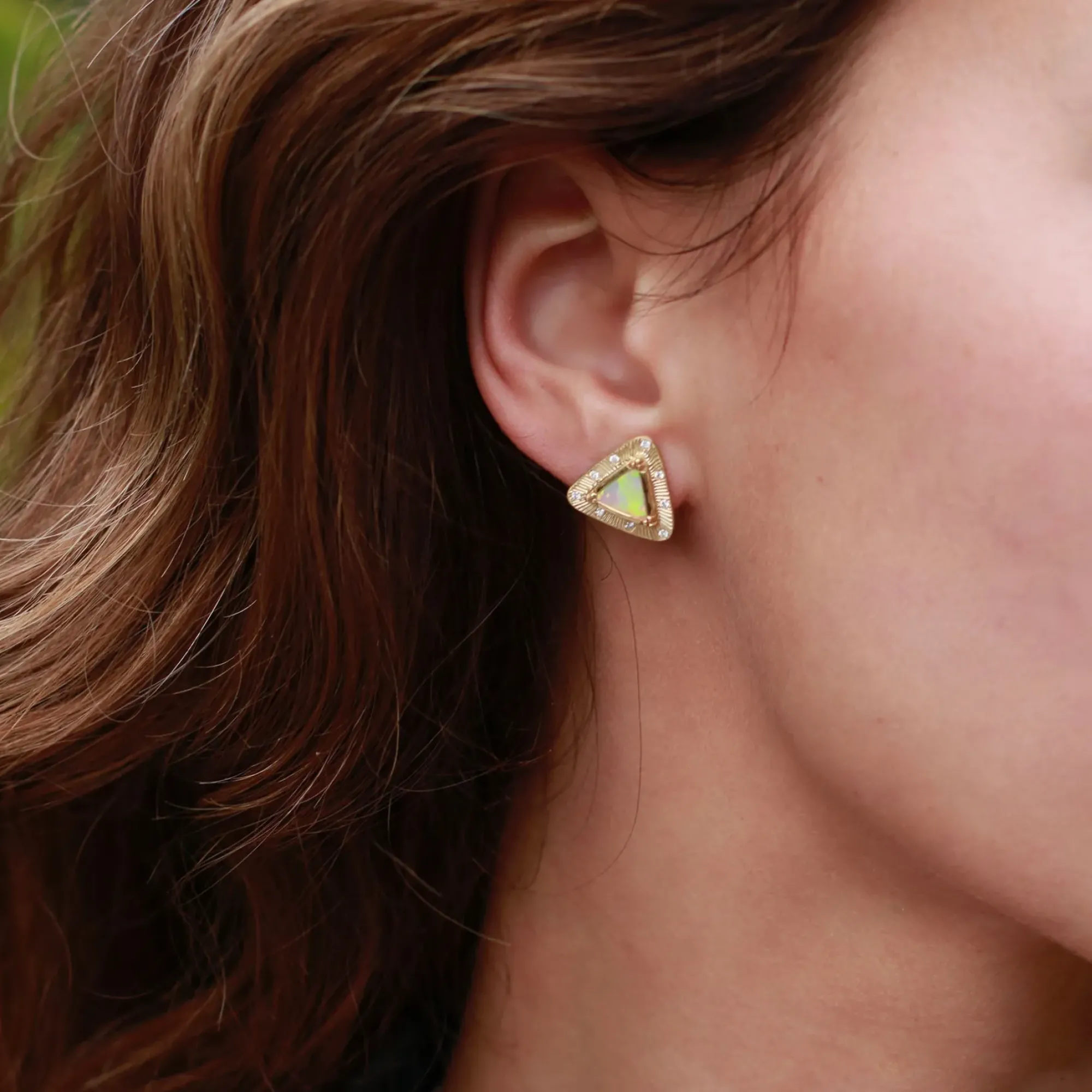 Brooke Gregson PYRAMID STARLIGHT OPAL STUD EARRINGS New