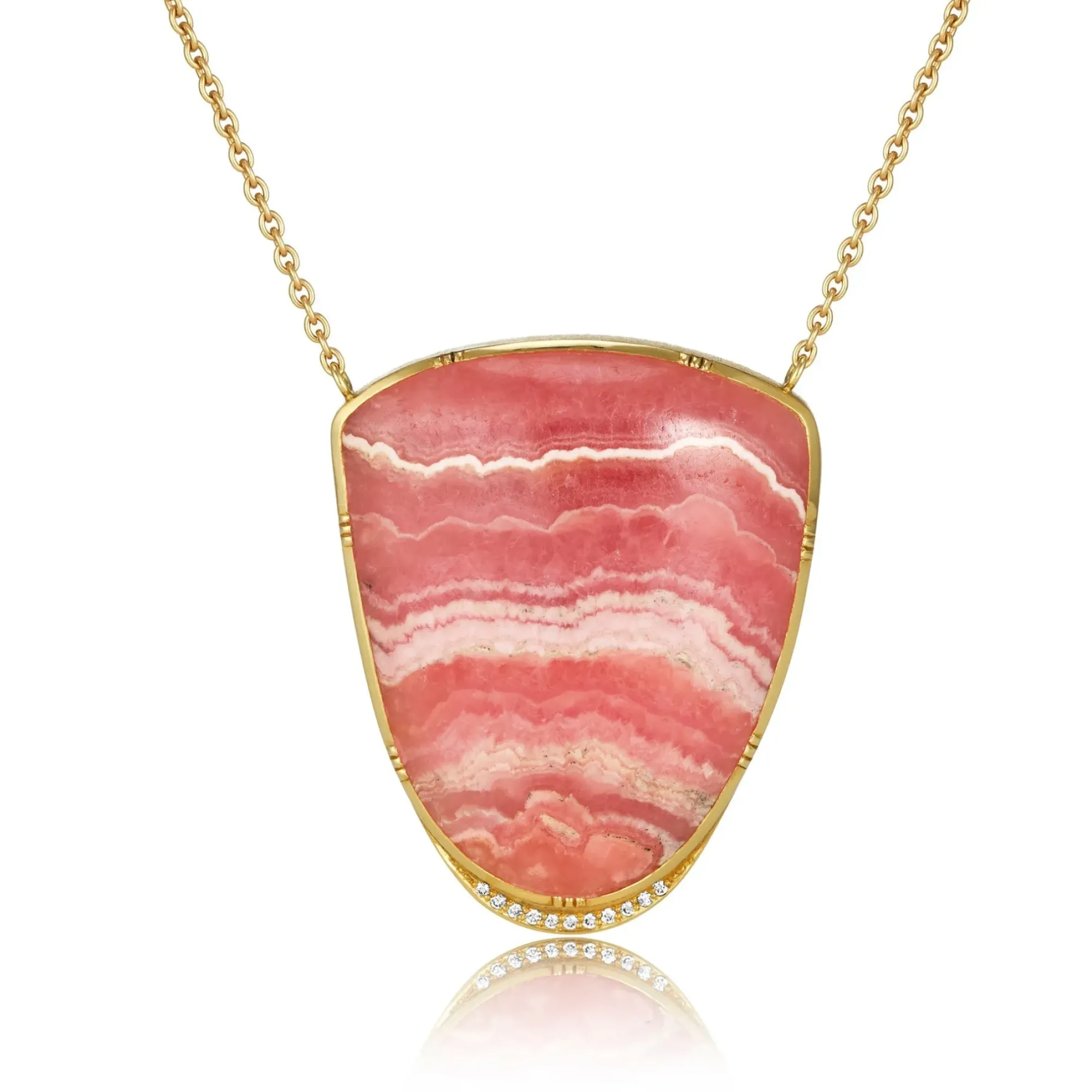 Brooke Gregson RHODOCHROSITE HALO DIAMOND NECKLACE Flash Sale