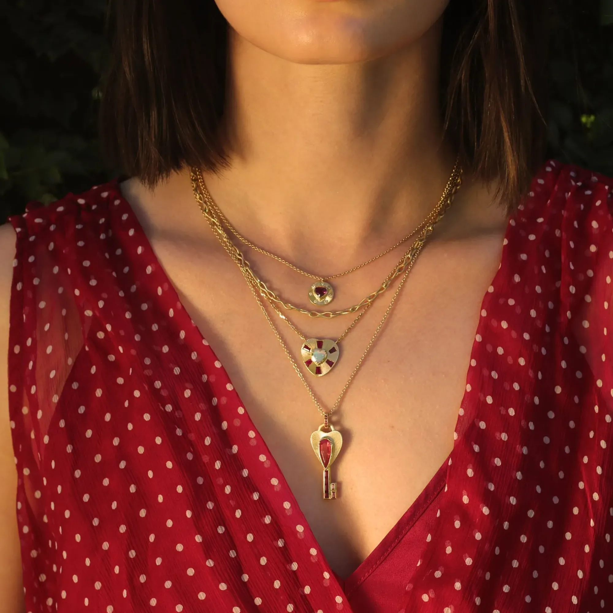 Brooke Gregson Rhodonite Ruby Key Necklace Fashion